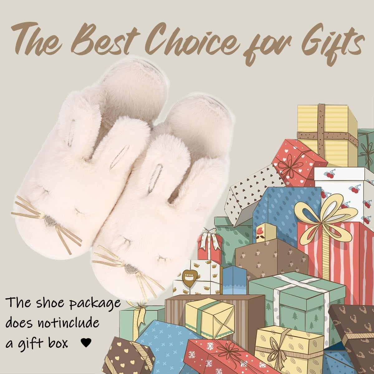 Bunny Slippers for Women Fuzzy Cute Animal Memory Foam House Rabbit Slippers Indoor Outdoor