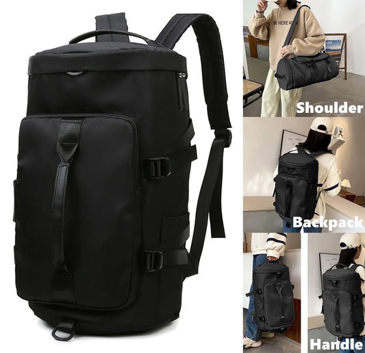 Overnight Bag Gym Travel Duffle Bag for Men and Women Weekender, Multifunctional, Black