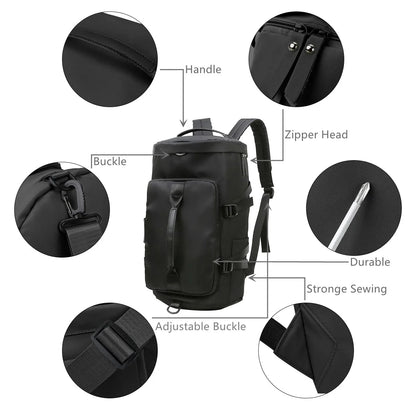 Overnight Bag Gym Travel Duffle Bag for Men and Women Weekender, Multifunctional, Black
